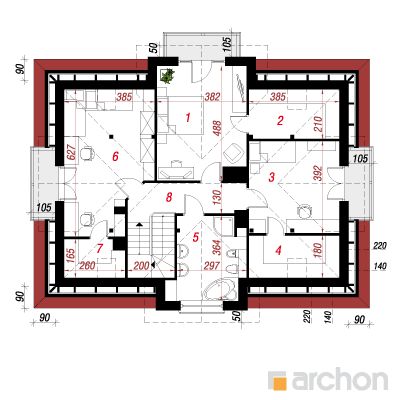 Maja 2 korruseplaan - Dom w mirabelkach 2